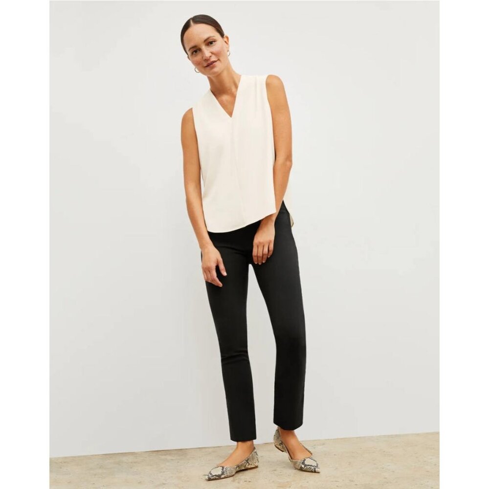 M.M. LaFleur Womens Dress Pants Trousers Size 8 Black Pull On Slim Fit